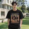DRTGEDS Running Horses Printing Short Sleeve Cotton Lightweight Pullover Summer Casual Sweatshirts - size chart
