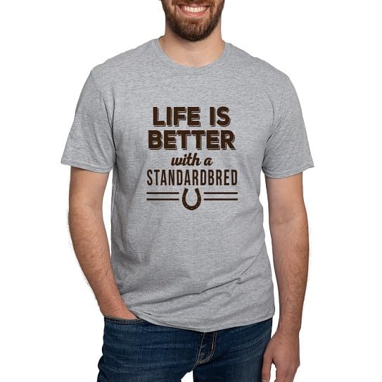 CafePress Standardbred Horse Men's Classic T Shirt Men's Semi-Fitted Classic Cotton T-Shirt - Heather Gray