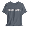 BARN SOUR Brand Horse Broke People Green Unisex Tee for Equestrians Horse Lovers Premium Cotton Made in USA - Steel Blue