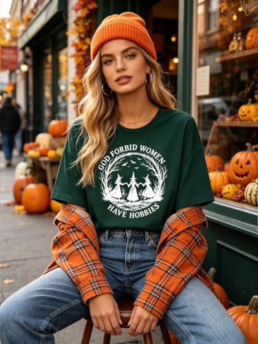SGYHO Oversized Halloween Shirts for Women Spooky Season Pumpkin Ghost Fall Casual Tee - size chart