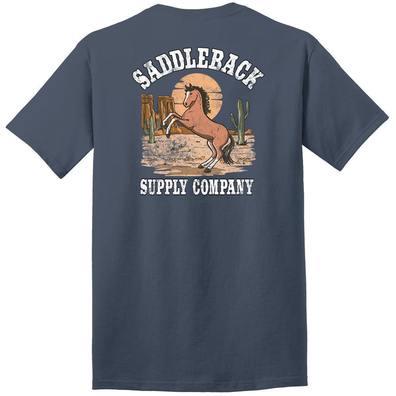 Saddleback Supply Men's Horse with No Name Heavy Tees - Steel Blue / Horse With No Name