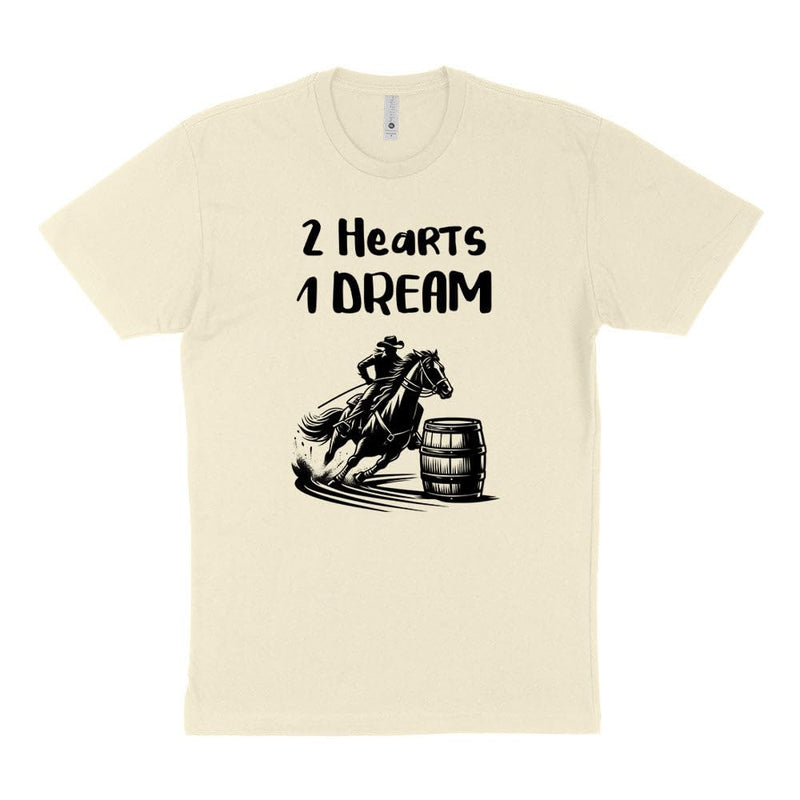 TeesAndTankYou 2 Hearts 1 Dream Horse Rider Shirt Unisex - Natural
