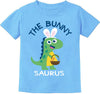 Easter Day Gift for Toddler Boy Baby Girl Tractor Loving Bunny T-Shirt in Bunny Dino Egg-blue