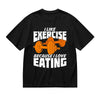 SYPPEIPLC Men Solid Cotton T-Shirt Crew Neck Short Sleeve I Like Exercise Because I Love Eating Casual Daily Tops - I Like Exercise Because I Love Eating