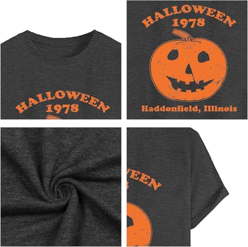 CAZYCHILD Halloween Shirts for Men Funny Halloween Pumpkin Shirt Dancing Skeleton Tee - size chart