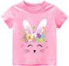 Easter Day Gift for Toddler Boy Baby Girl Tractor Loving Bunny T-Shirt in Bunny Head-pink