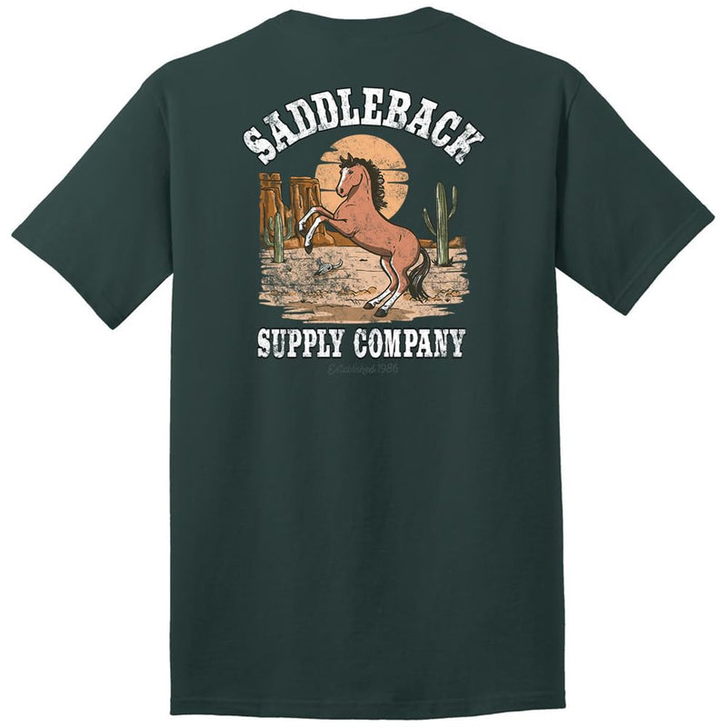 Saddleback Supply Men's Horse with No Name Heavy Tees - Dark Green / Horse With No Name