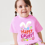 Easter Day Gift for Toddler Boy Baby Girl Tractor Loving Bunny T-Shirt — design detail
