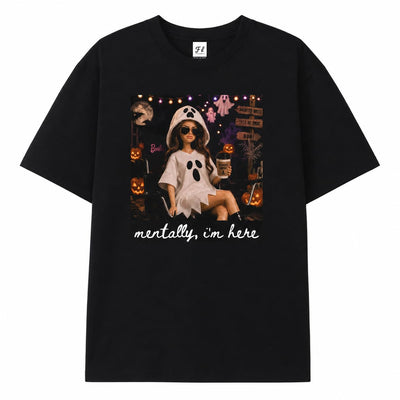 Chaierfei Funny Doll Halloween Mentally I'm Here T-Shirt