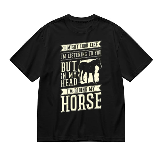 SYPPEIPLC Men Solid Cotton T-Shirt Crew Neck Short Sleeve Home is Where My Horse is Casual Daily Tops - Horseback Riding Equestrian