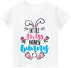 Easter Day Gift for Toddler Boy Baby Girl Tractor Loving Bunny T-Shirt in Little Miss Honey Bunny-white