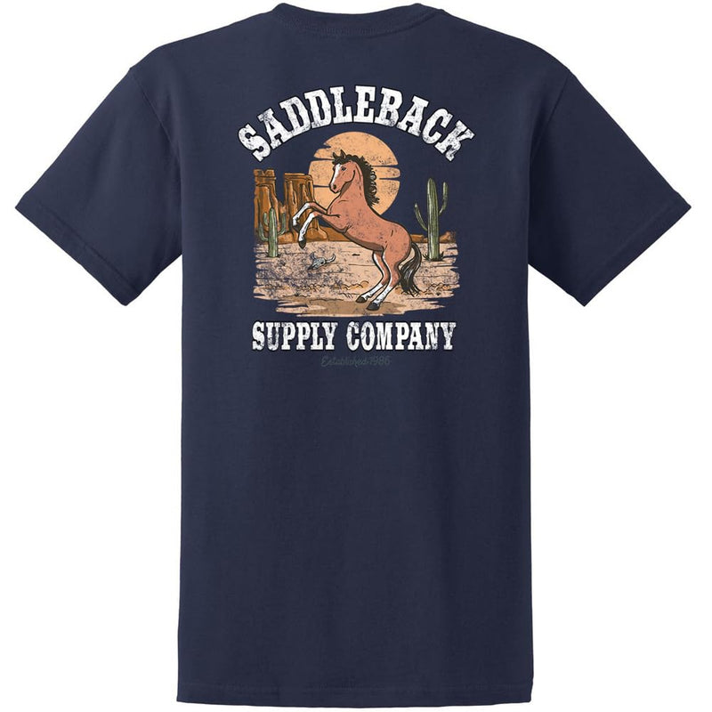 Saddleback Supply Men's Horse with No Name Heavy Tees - Navy / Horse With No Name