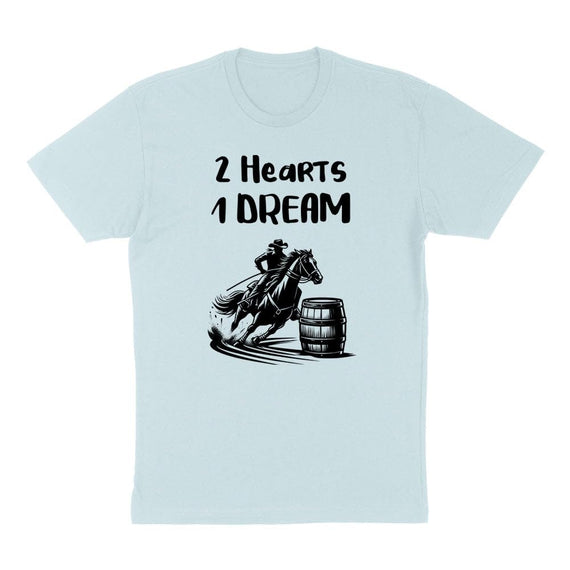 TeesAndTankYou 2 Hearts 1 Dream Horse Rider Shirt Unisex - Light Blue