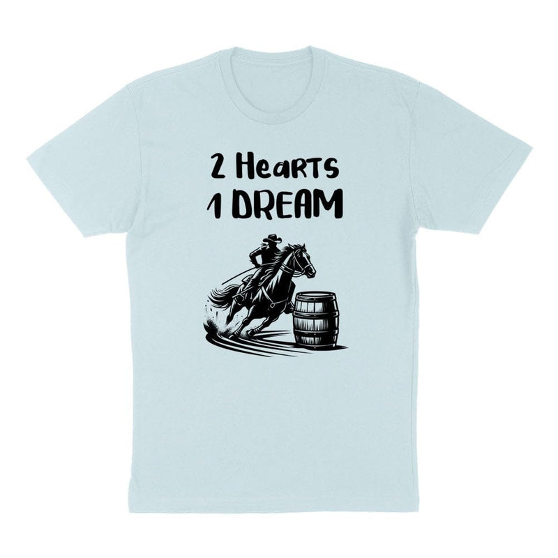 TeesAndTankYou 2 Hearts 1 Dream Horse Rider Shirt Unisex - Light Blue