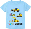 Easter Day Gift for Toddler Boy Baby Girl Tractor Loving Bunny T-Shirt in Eggs Cavator-blue