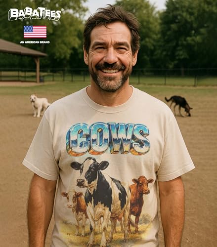 BABATEES Farm Animals Heavy Metal Tshirt for Men, Women & Farmers - 100% Natural Undyed Cotton - size chart
