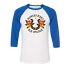 TeesAndTankYou Horses Keep Me Stable Three-Quarter Raglan Sleeve Baseball Shirt Unisex - White/Royal