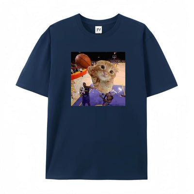 Chaierfei My cat is not the Greatest Basketball Player Orange Cat T-Shirt, Cat Meme Gift, Meme Shirts