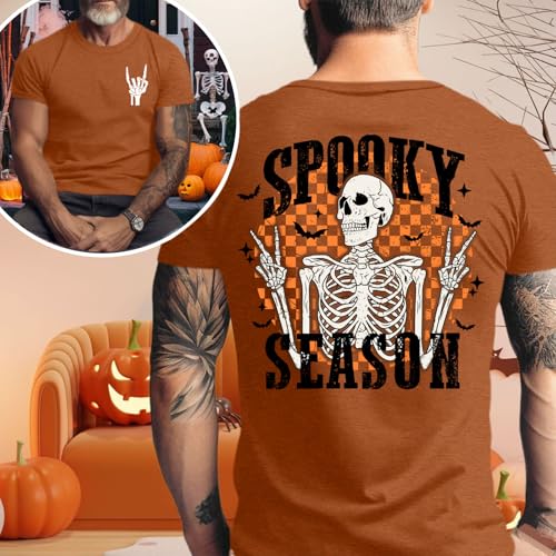 Ithalt Mens Halloween Shirt Halloweentown T Shirt Pumpkin Short Sleeve Top - size chart