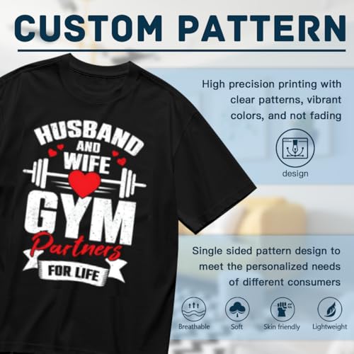 SYPPEIPLC Men Solid Cotton T-Shirt Crew Neck Short Sleeve I Like Exercise Because I Love Eating Casual Daily Tops - size chart