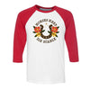 TeesAndTankYou Horses Keep Me Stable Three-Quarter Raglan Sleeve Baseball Shirt Unisex - White/Red