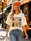 SGYHO Oversized Halloween Shirts for Women Spooky Season Pumpkin Ghost Fall Casual Tee - size chart