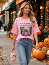SGYHO Oversized Halloween Shirts for Women Spooky Season Pumpkin Ghost Fall Casual Tee - size chart
