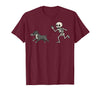 Pitbull Halloween Costume Funny Pitbull Skeleton Hand Halloween T-Shirt - Burgundy