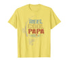 Cool Papa Fathers Day Fishing Gifts Funny Fisherman Vintage Reel Cool Papa T-Shirt - Lemon Yellow