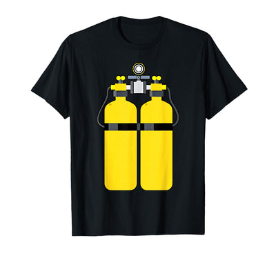 Funny Scuba Tank Backprint Halloween Costumes Scuba Diver T-Shirt
