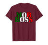 Italian Yeah B Mob Boss Italian Flag 1920s Costume Mafia Party T-Shirt - Burgundy