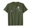 Pitbull Halloween Costume Funny Pitbull Skeleton Hand Halloween T-Shirt - Olive Green