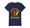 Mademark Chasing Bananas Not Dreams Funny Monkey Design T-Shirt - Women - Navy Blue