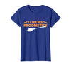 Funny Groovy Halloween Outfit I Like His Broomstick Halloween Funny Matching Couples T-Shirt - Royal Blue