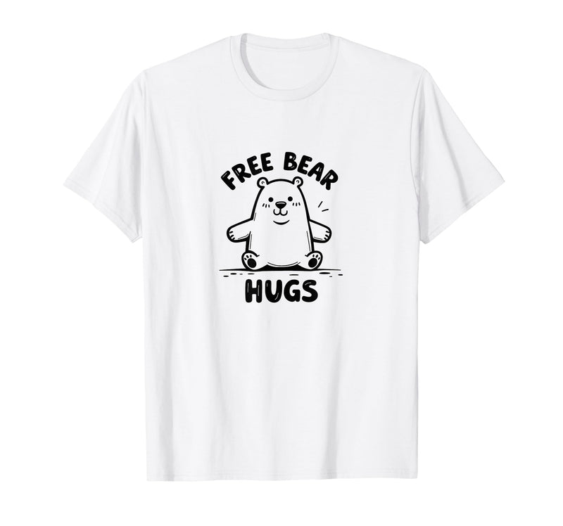 Mademark Free Bear Hugs: Cute Cartoon Animal Lover Gift T-Shirt - White