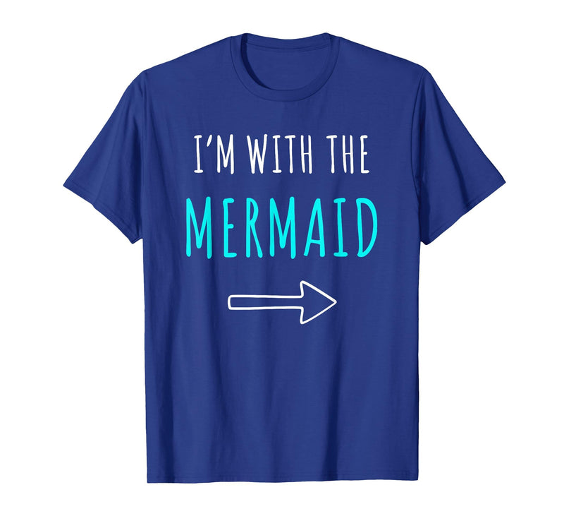 Mermaid Shirt Funny Easy Halloween Shirt Funny Mermaid Halloween Parents or Couples Costume T-Shirt - Royal Blue