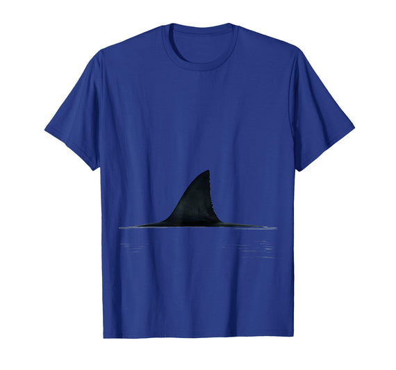Mademark Shark Fin Cutting Through Calm Water Illustration T-Shirt - Royal Blue