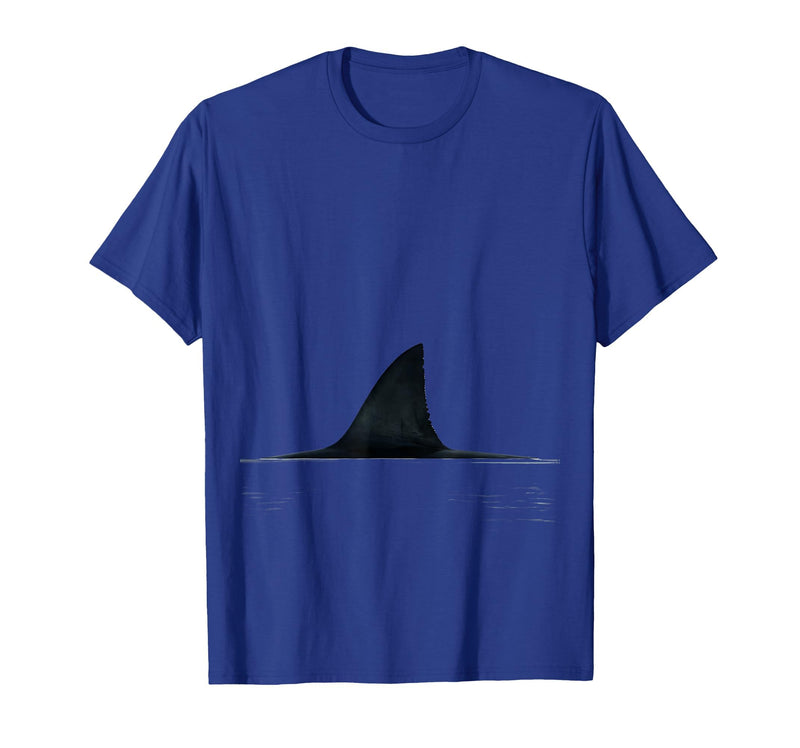 Mademark Shark Fin Cutting Through Calm Water Illustration T-Shirt - Royal Blue