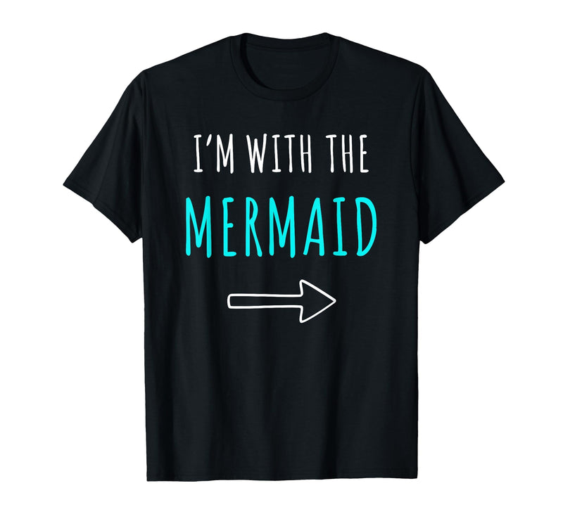 Mermaid Shirt Funny Easy Halloween Shirt Funny Mermaid Halloween Parents or Couples Costume T-Shirt - Black