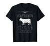 Cow Butcher Beef Cuts Diagram - Eat Beef Butcher Cut Chart T-Shirt - As Pictured