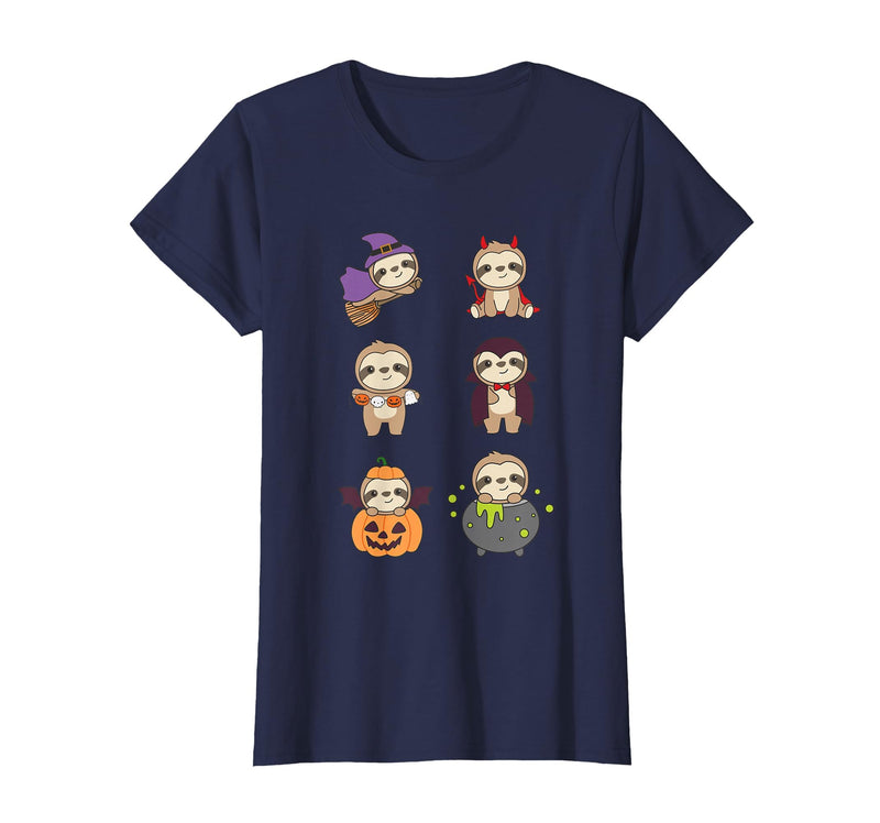 Sweet Animals For Halloween As Of 31 October Sloth Halloween Costume Sloths Halloween T-Shirt - Navy Blue