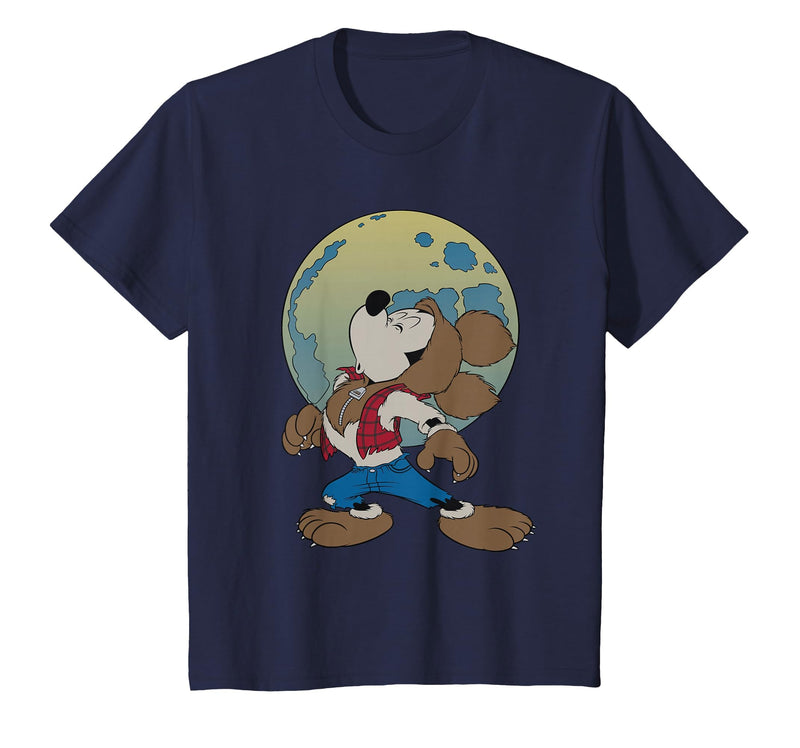Disney Mickey Mouse Werewolf Halloween Costume T-Shirt - Navy Blue