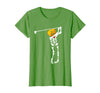 Funny Skeleton Golf Halloween Costume Golf Skeleton Pumpkin Halloween Shirt T-Shirt - Grass Green