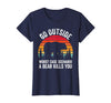 Go Outside Worst Case Scenario A Bear Kills You Camping T-Shirt - Navy Blue