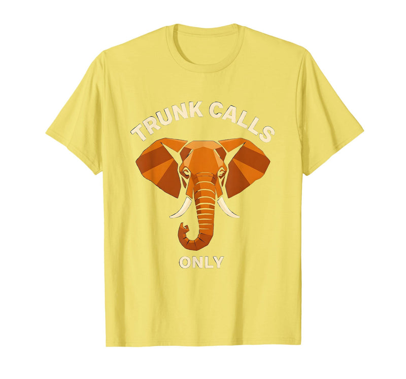 Mademark Trunk Calls Only Funny Elephant Design T-Shirt - Men - Lemon Yellow