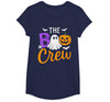 Halloween Tees for Women Men Kids Spooky Squad Boo Ghost Crew Team Halloween Boys Girls Kids T-Shirt - Navy Blue