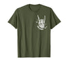 Funny Skeleton Halloween Vintage Stay Spooky Hand Skeleton Happy Halloween Pocket T-Shirt - Olive Green