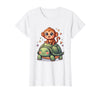 Mademark Small Monkey Riding Giant Tortoise Funny Animal Art T-Shirt - Women - White