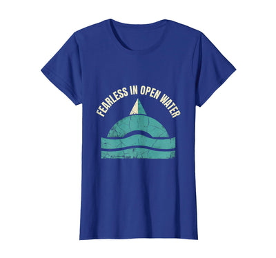 Fearless In Open Water Shark Men Design T-Shirt