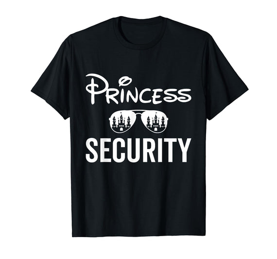 Halloween Costume Princess Security Dad Mom Boys Princess Security Team Dad Mom Birthday Party Family Trip T-Shirt - Black